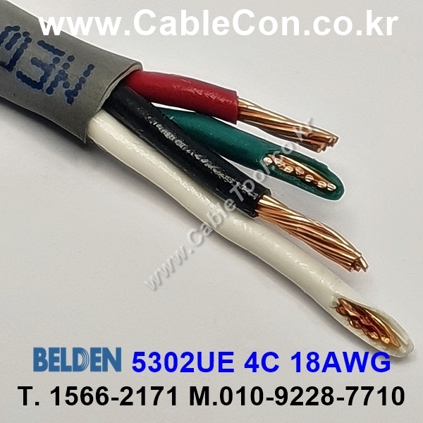 BELDEN 5302UE  4C x 18(7x26)AWG , NEC 800 CMR, UL1666 Riser, FT4