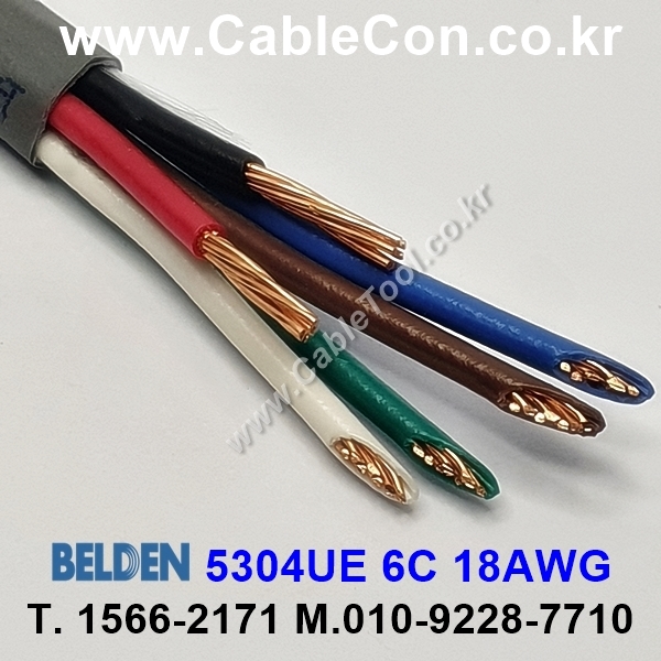 BELDEN 5304UE  6C x 18(7x26)AWG , NEC 800 CMR, UL1666 Riser, FT4